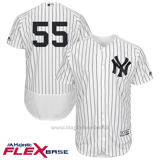 Maglia Baseball Uomo New York Yankees 55 Sonny Grigio Bianco Flex Base